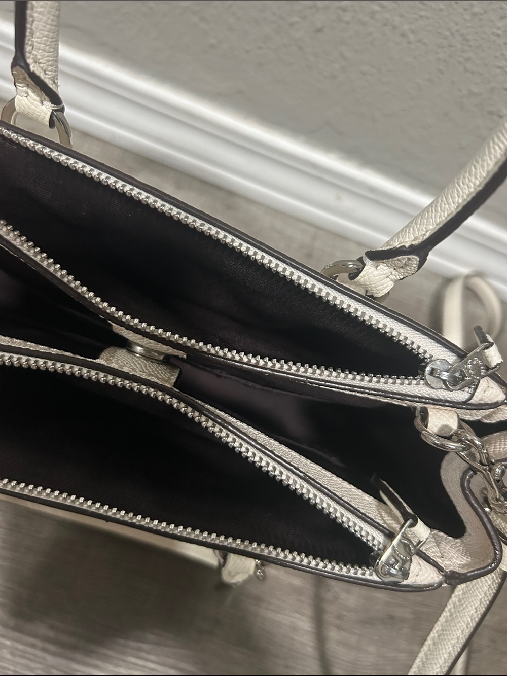Coach White Studded Heart Satchel 9”L x 7”H - Picture 2 of 4